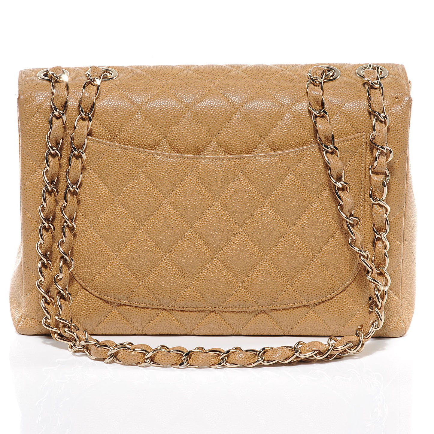 Caviar Jumbo Single Flap Beige