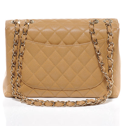 Chanel Caviar Jumbo Single Flap Beige 4 of 8