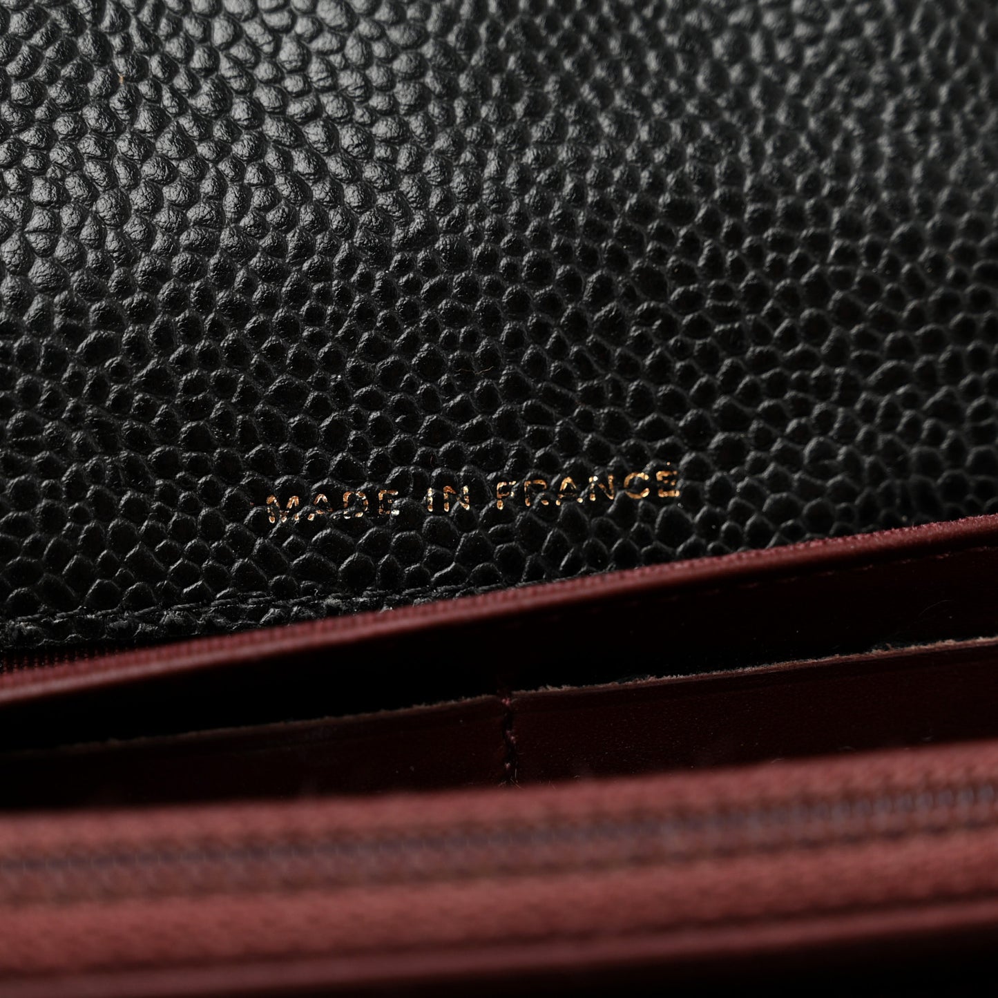 Caviar Quilted Large Gusset Flap Wallet Black