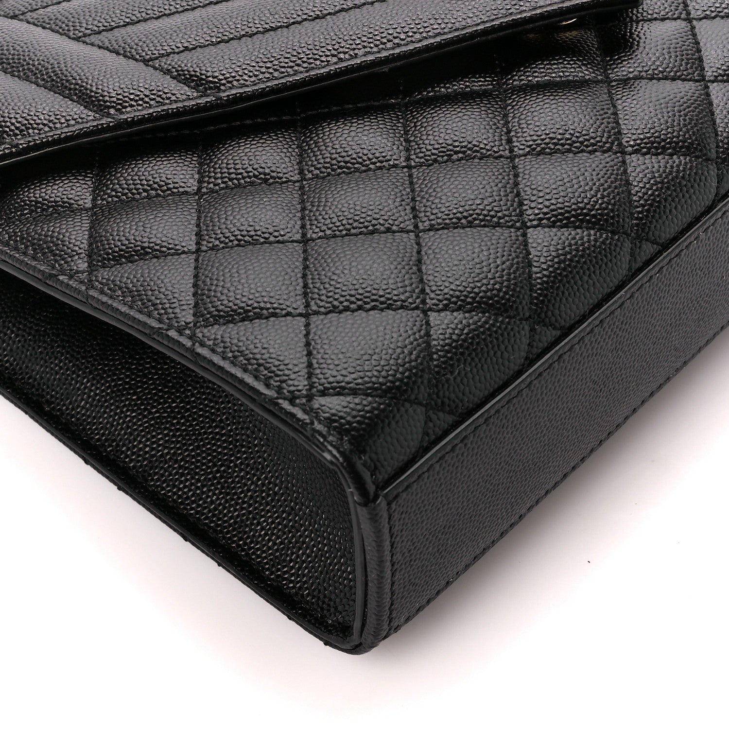 Saint Laurent Grain De Poudre Textured Mixed Matelasse Triquilt Medium Monogram Satchel Black 11 of 12