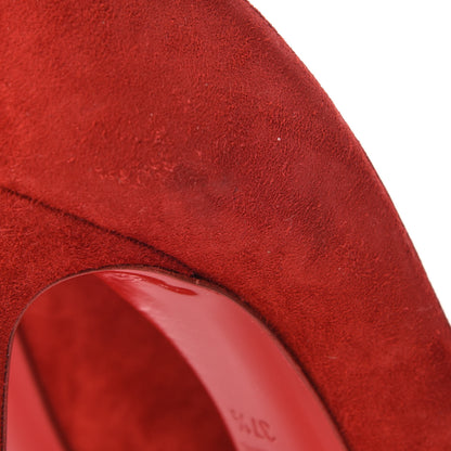 Christian Louboutin Veau Velours Pigalle Follies 100 Pumps 37.5 Rougissime 8 of 8