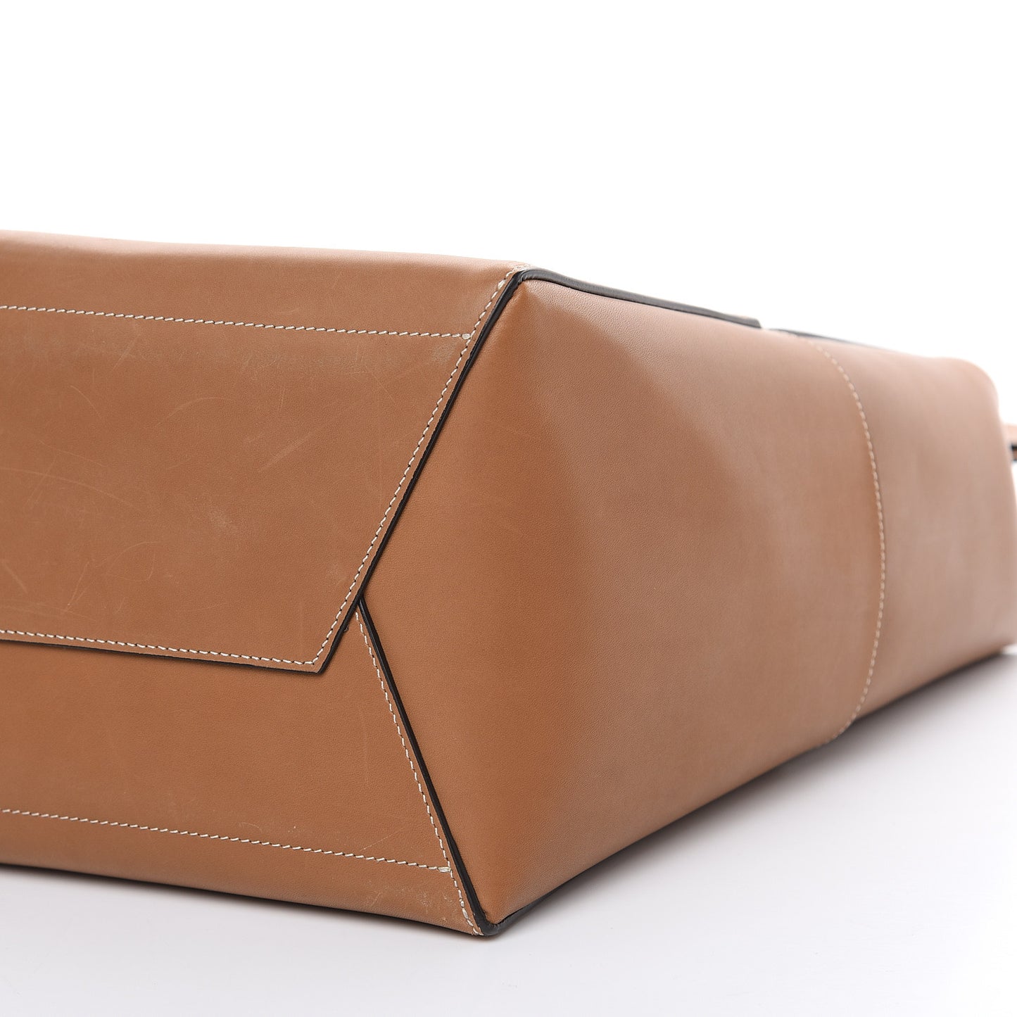 Natural Calfskin Sangle Bucket Bag Light Camel