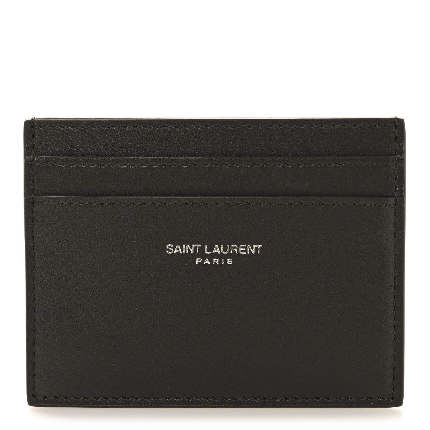 Saint Laurent Calfskin Card Case Haunting Green 1 of 7
