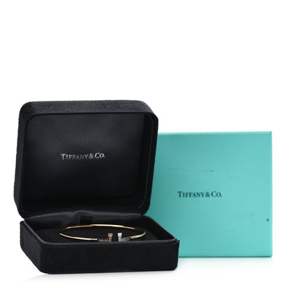 Tiffany 18K Rose Gold Diamond Mother of Pearl T Wire Bracelet 5 of 5