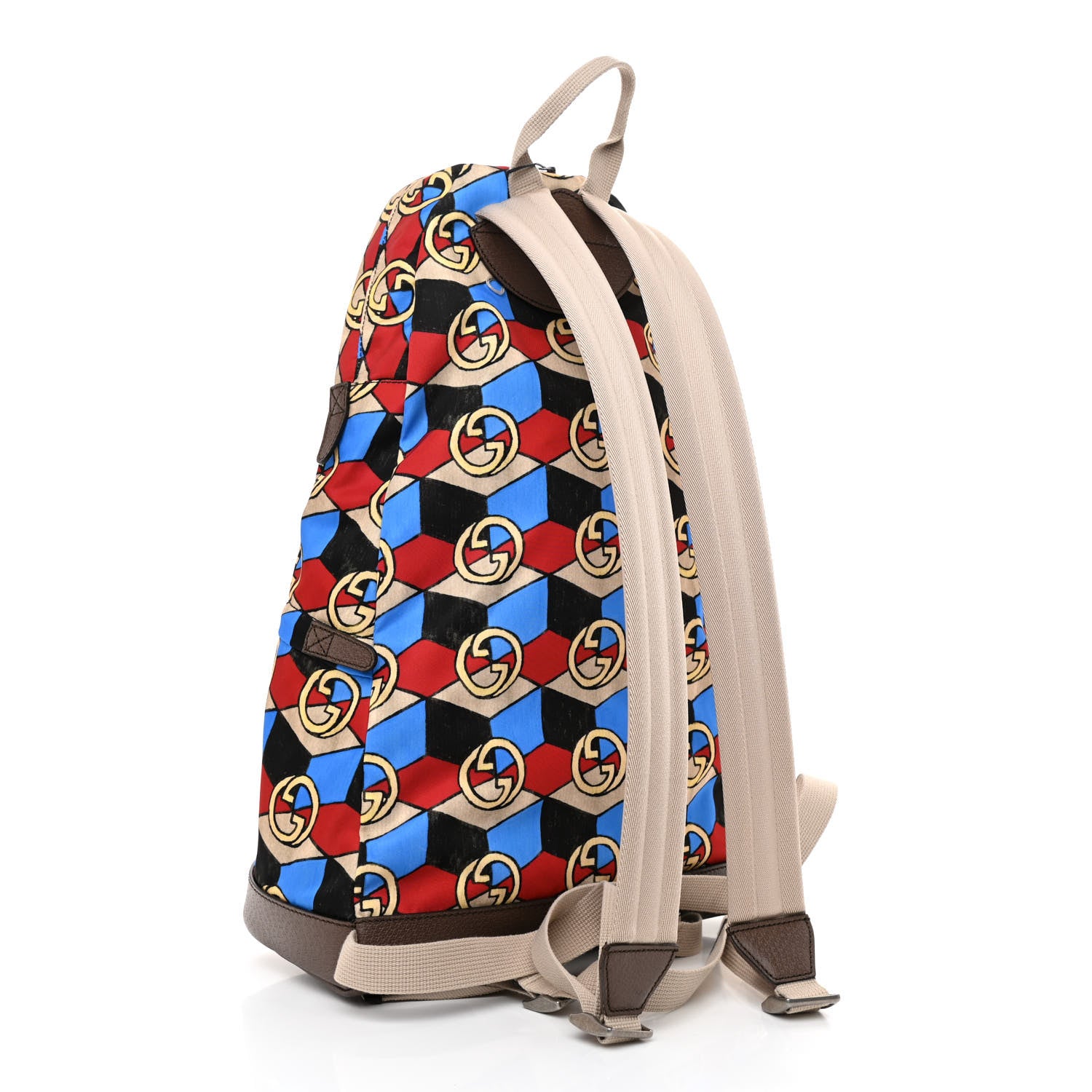 Gucci X THE NORTH FACE Econyl Nylon Geometric Interlocking G Print Medium Backpack Multicolor 3 of 9