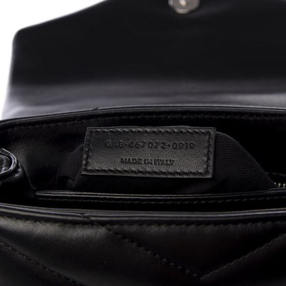 Saint Laurent Calfskin Y Quilted Monogram Toy Loulou Crossbody Bag Black 9 of 11
