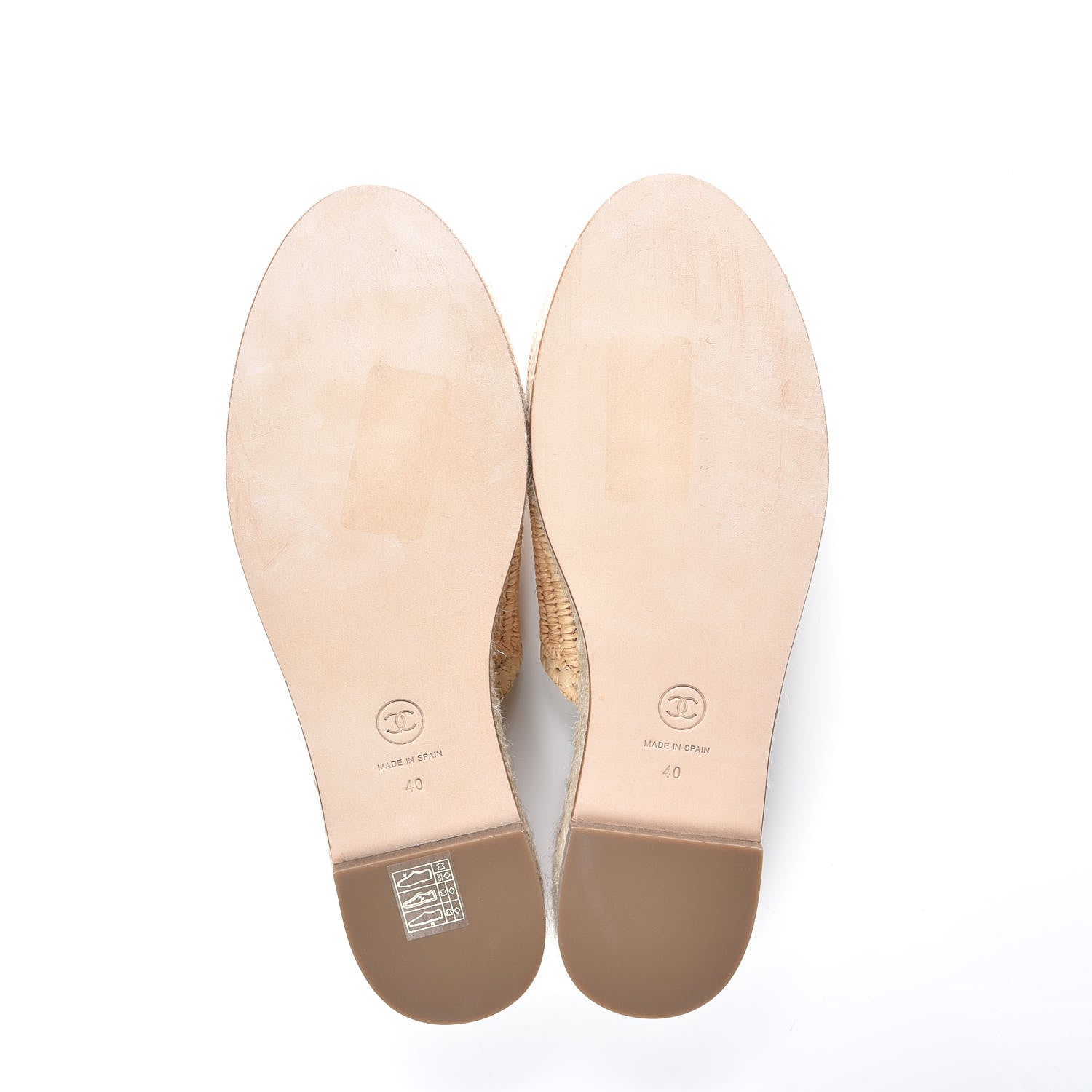 Chanel Lambskin Grosgrain CC Espadrille Mules 40 Beige Black 4 of 10