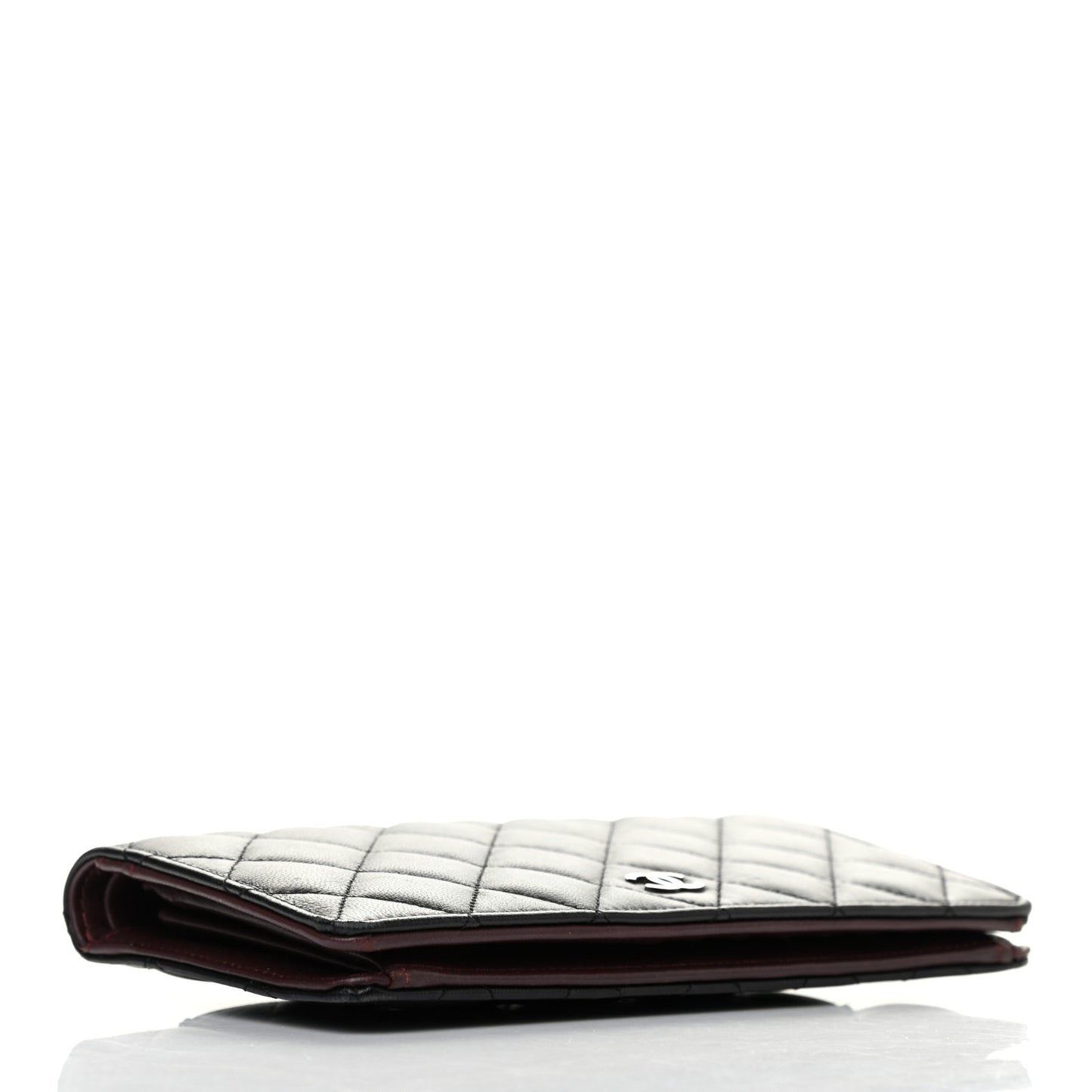 Lambskin Quilted Yen Wallet Black