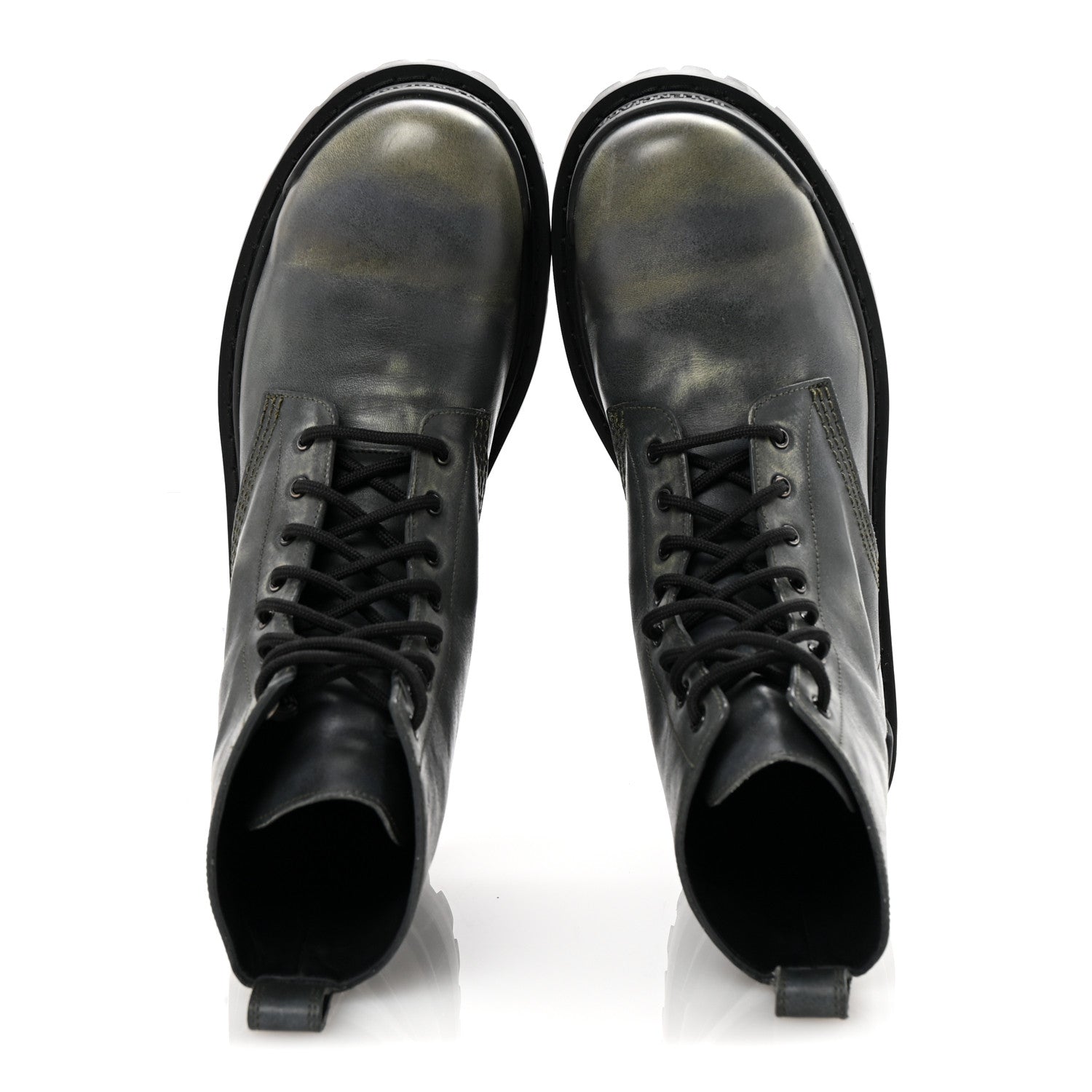 Balenciaga Aged Effect Calfskin Strike 20mm Lace Up Boots 37 Kaki 2 of 10