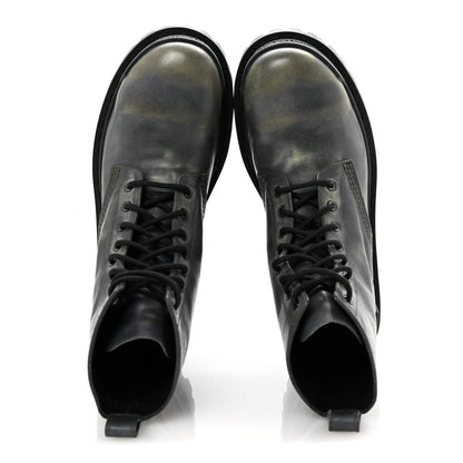 Balenciaga Aged Effect Calfskin Strike 20mm Lace Up Boots 37 Kaki 2 of 10