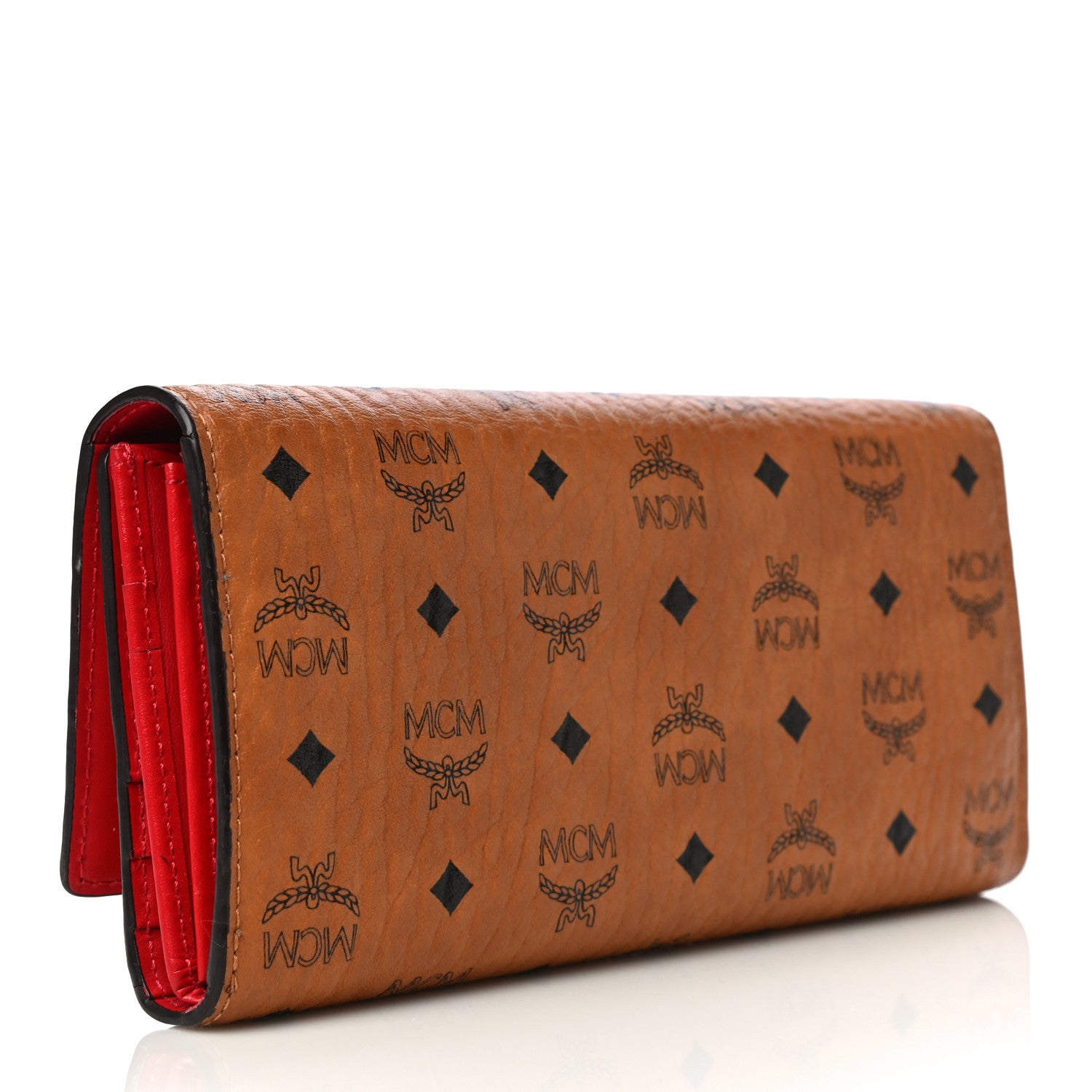 MCM Visetos Continental Flap Wallet Cognac Red 3 of 18