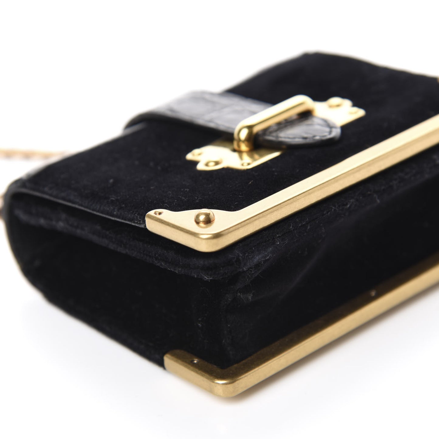 Velvet Crocodile Micro Cahier Bag Black