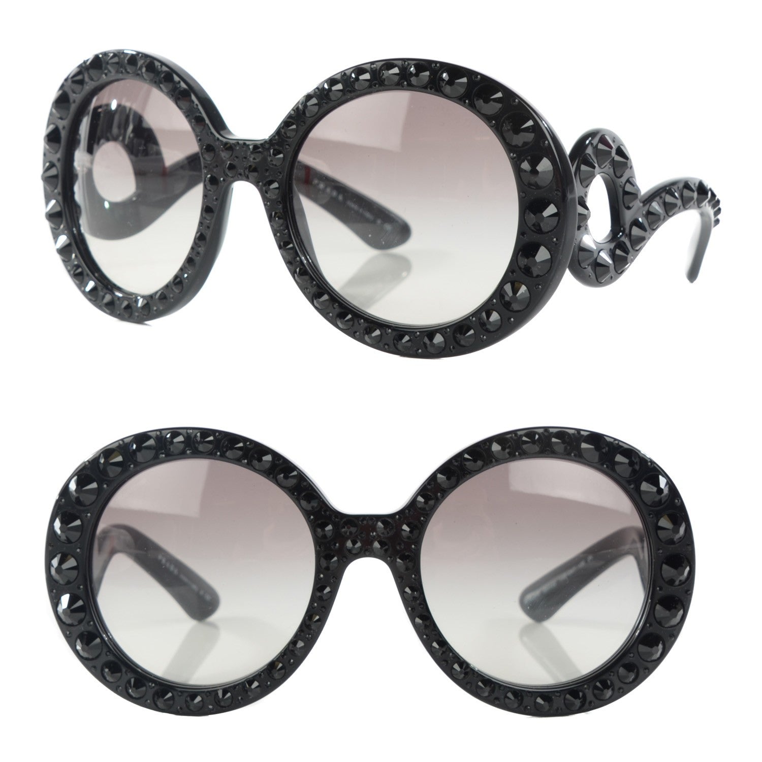 Prada Crystal Baroque Sunglasses SPR 31P Black 1 of 5