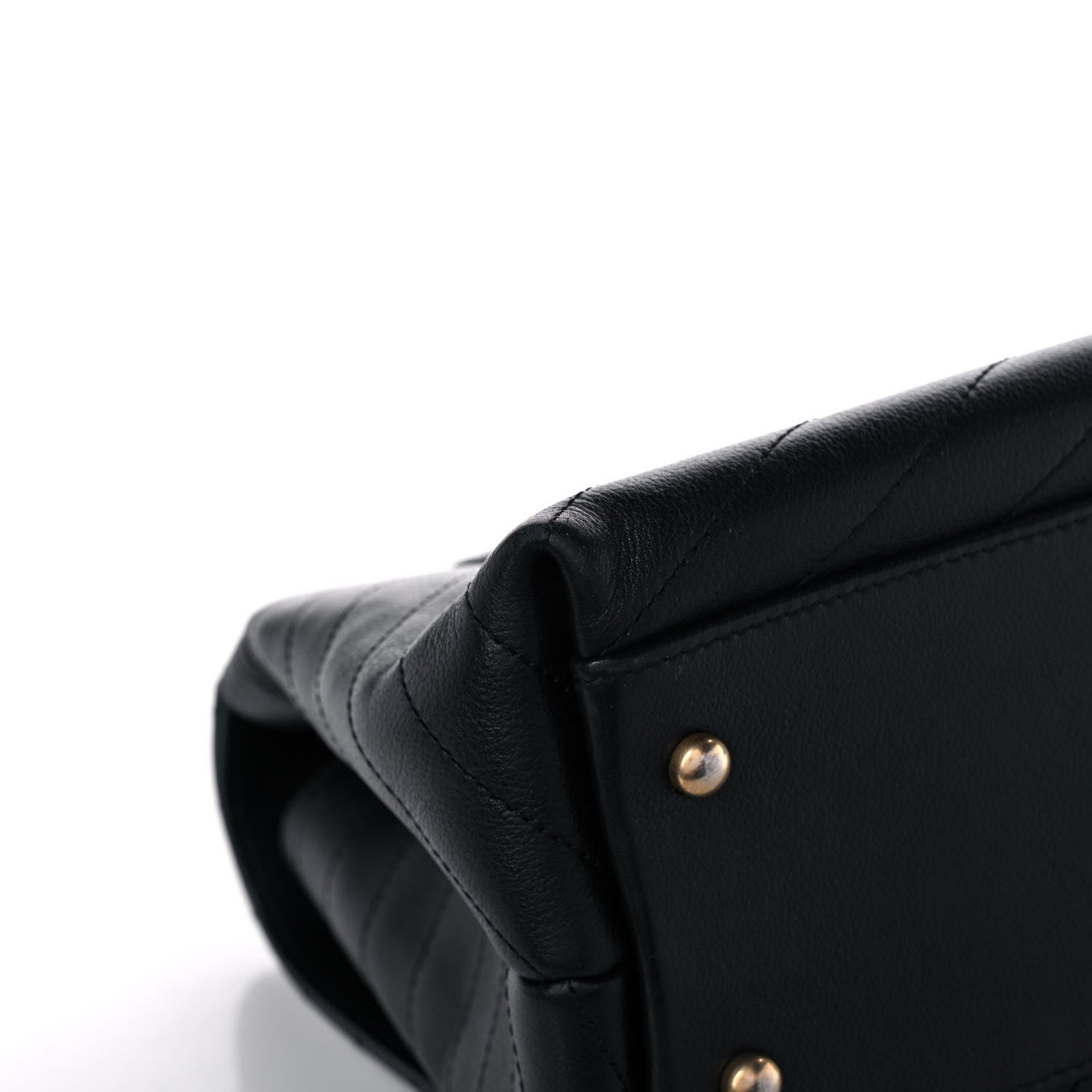 Chanel Grained Calfskin Chevron Stitched Medium Chic Top Handle Flap Black 11 of 13