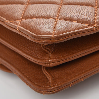 Chanel Caviar Quilted Flap With Chain Flap Light Brown 9 of 11