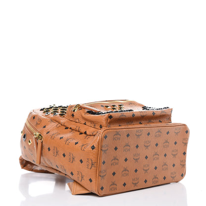 MCM Visetos Studded Medium Stark M Backpack Cognac 4 of 8