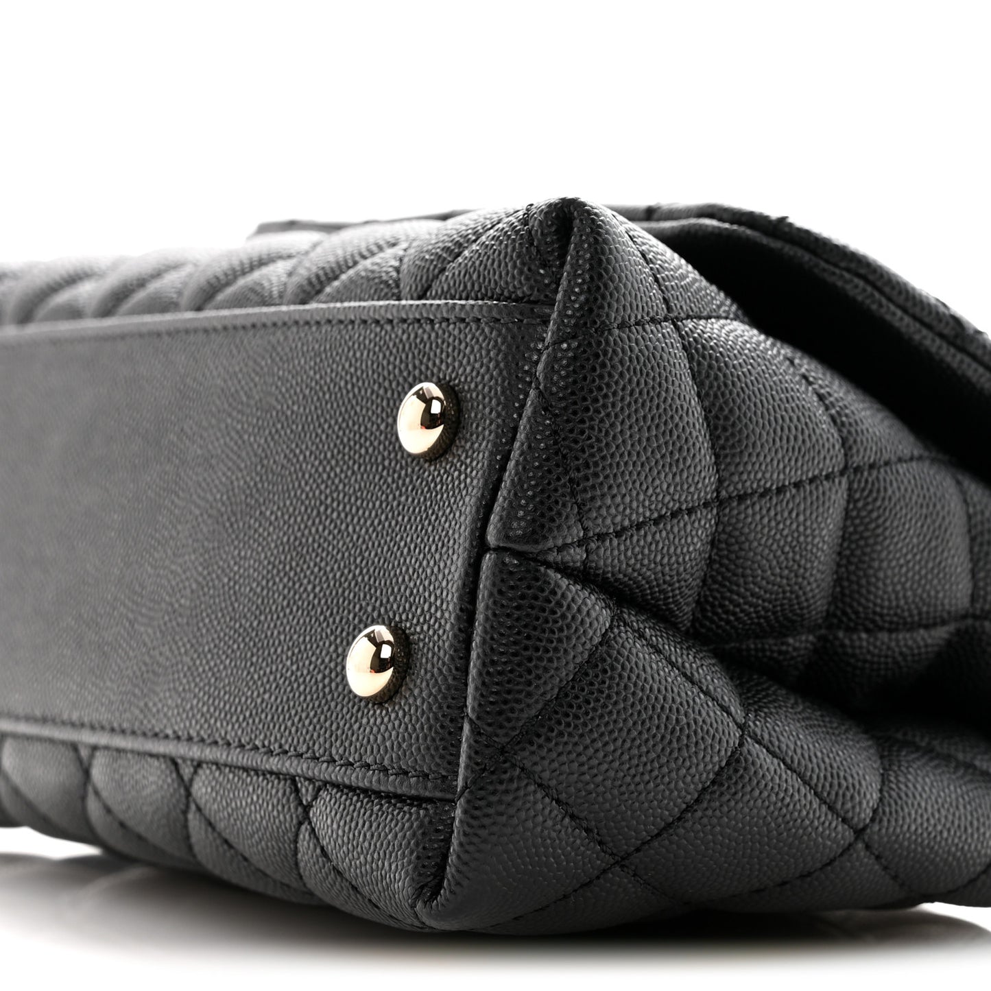 Caviar Quilted Mini Coco Handle Flap Black