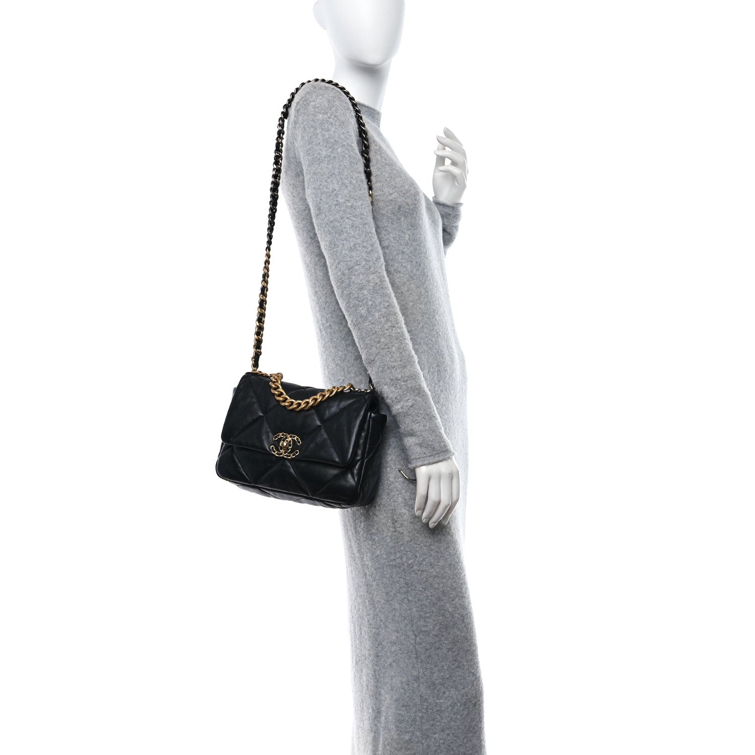 Chanel Goatskin Quilted Medium Chanel 19 Flap Black 2 of 11