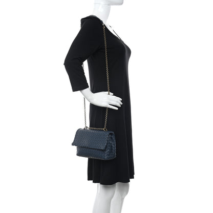 Bottega Veneta Nappa Intrecciato Baby Olimpia Shoulder Bag Denim 2 of 10