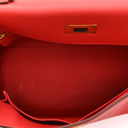 Hermes Togo Kelly Retourne 28 Rouge Pivoine 5 of 10