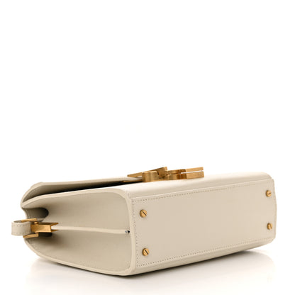 Saint Laurent Grain de Poudre Mini Classic Monogram Cassandra Top Handle Vintage White 4 of 11