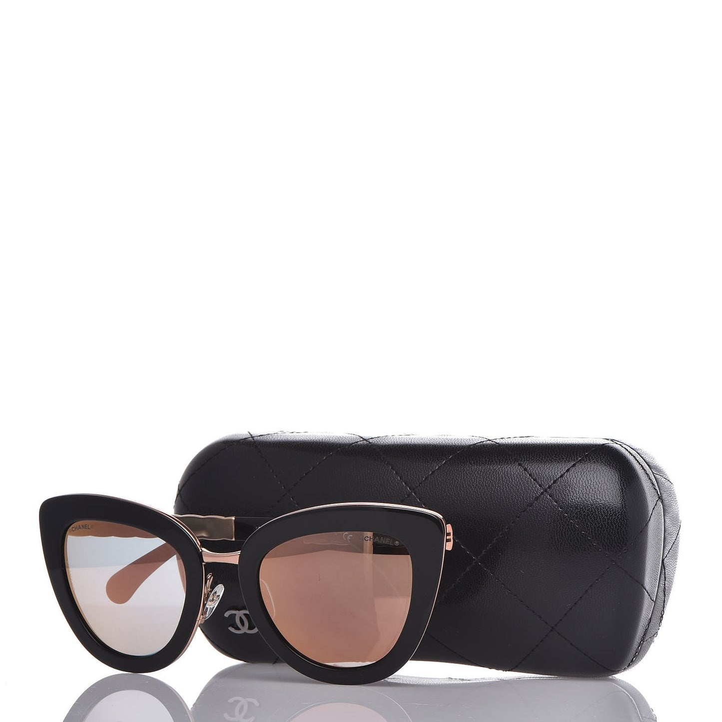 Cat Eye Quilted Sunglasses 5368 Black Pink