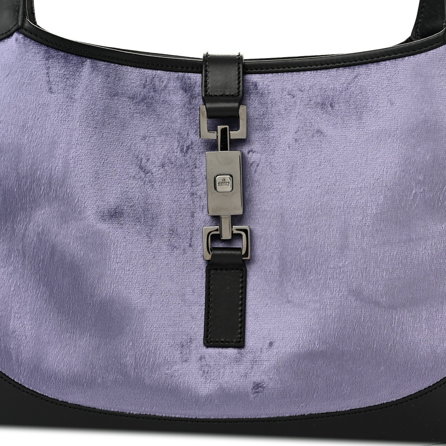 Gucci Velvet Calfskin Small Jackie O Hobo Light Purple Black 8 of 11