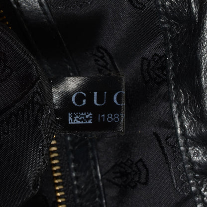 Gucci Leather Large Hysteria Top Handle Bag Black Yellow 8 of 9