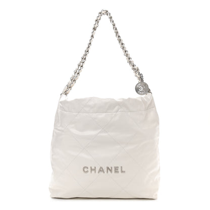 Chanel Shiny Calfskin Quilted Small Chanel 22 White 3 of 11