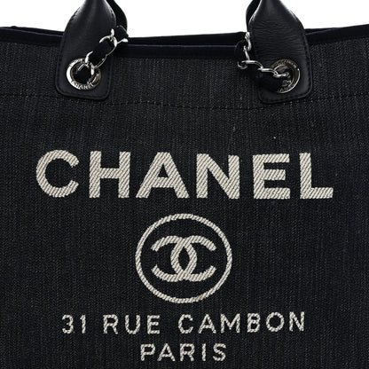 Chanel Denim Medium Deauville Tote Dark Blue 8 of 19