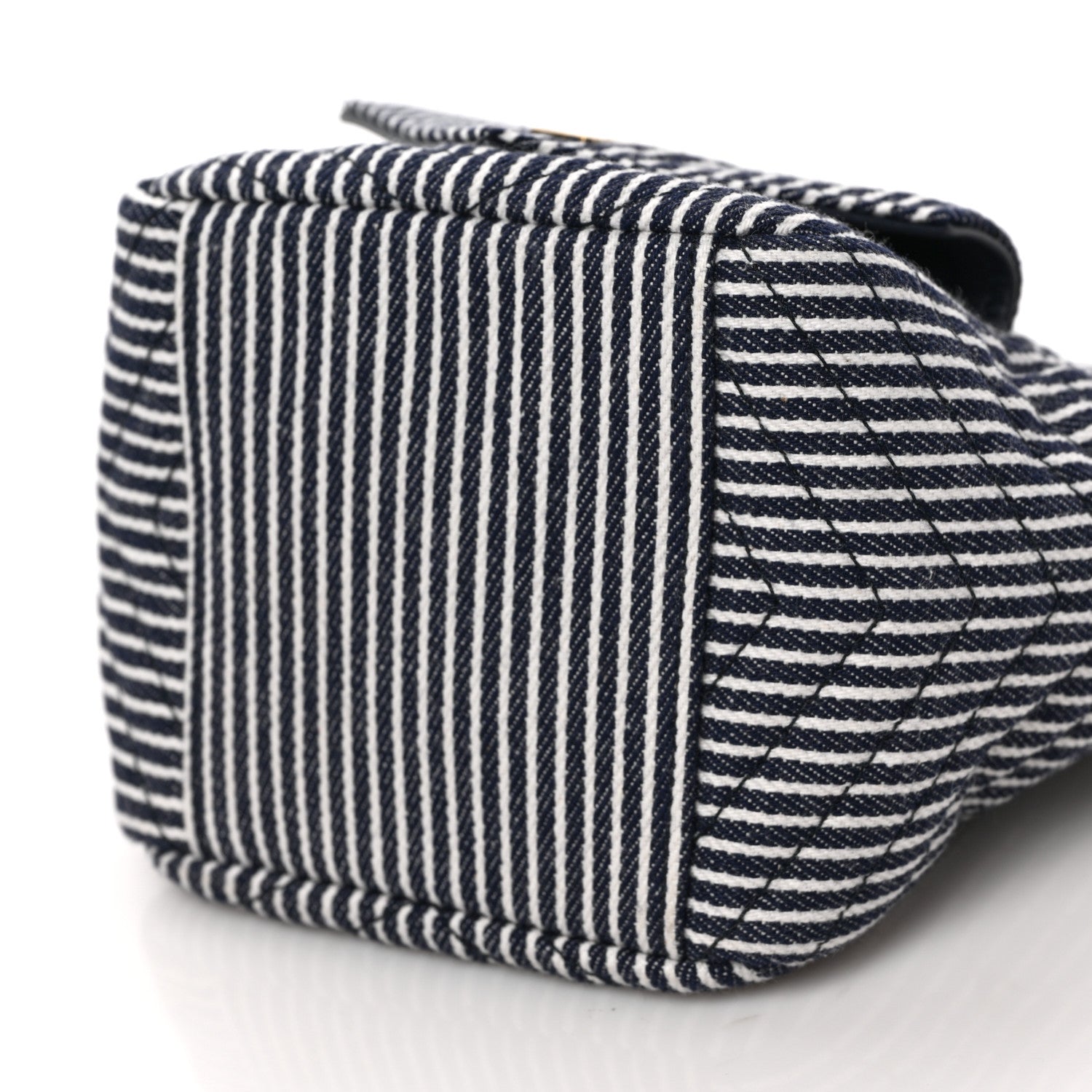 Saint Laurent Canvas Striped Nano Joe Bucket Bag Deep Marine Cream 9 of 9