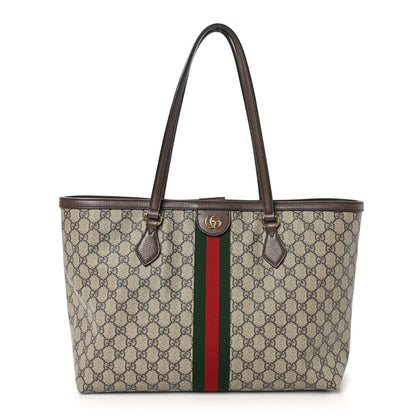 Gucci GG Supreme Monogram Medium Ophidia Shopping Tote Brown 1 of 10