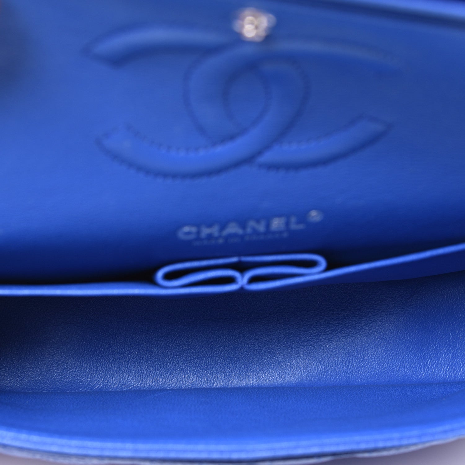Chanel Caviar Quilted Medium Double Flap Blue 5 of 9