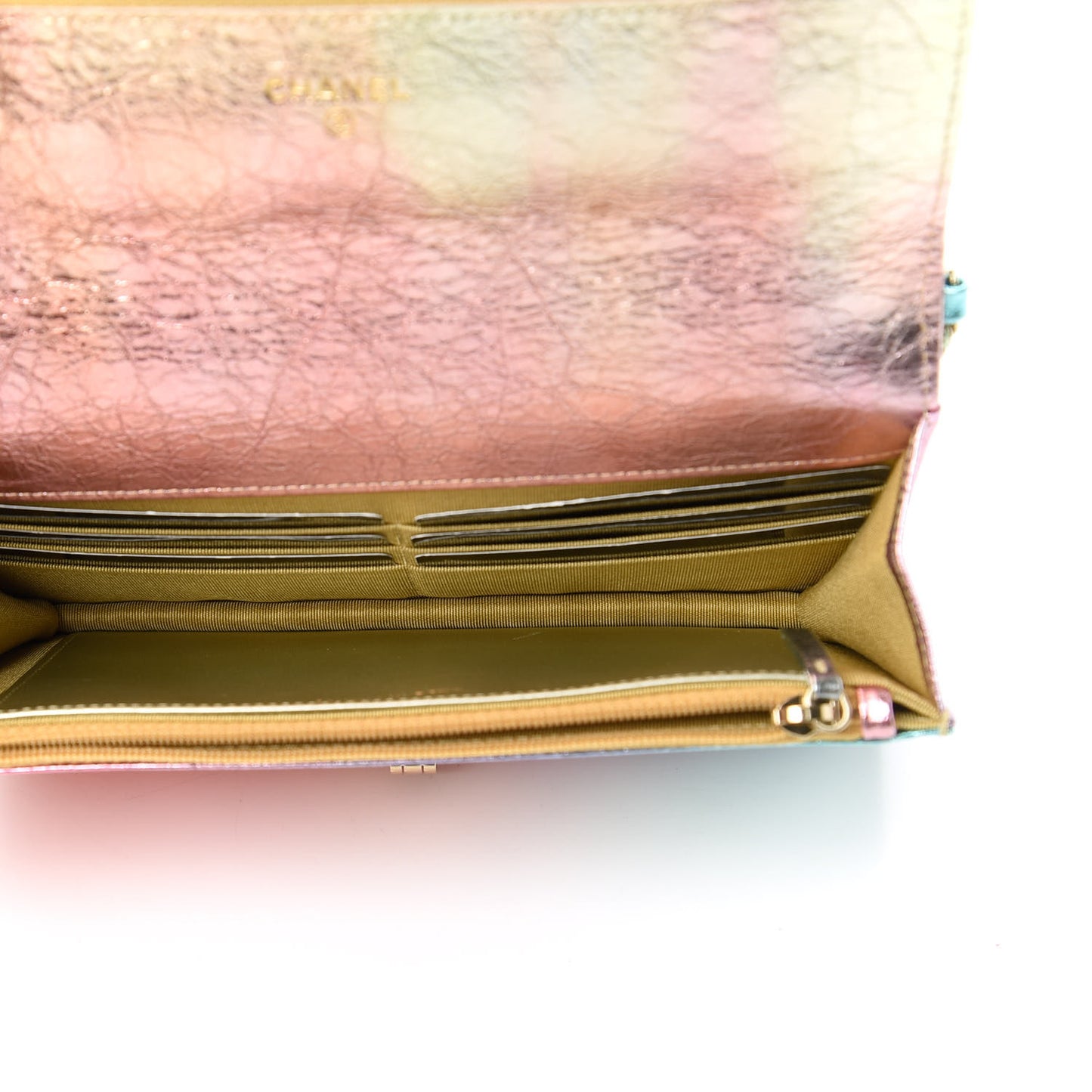 Metallic Goatskin Quilted 2.55 Reissue Wallet on Chain WOC Multicolor