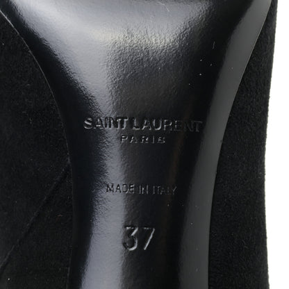 Saint Laurent Suede Loulou Ankle Zip Boot 37 Black 7 of 8