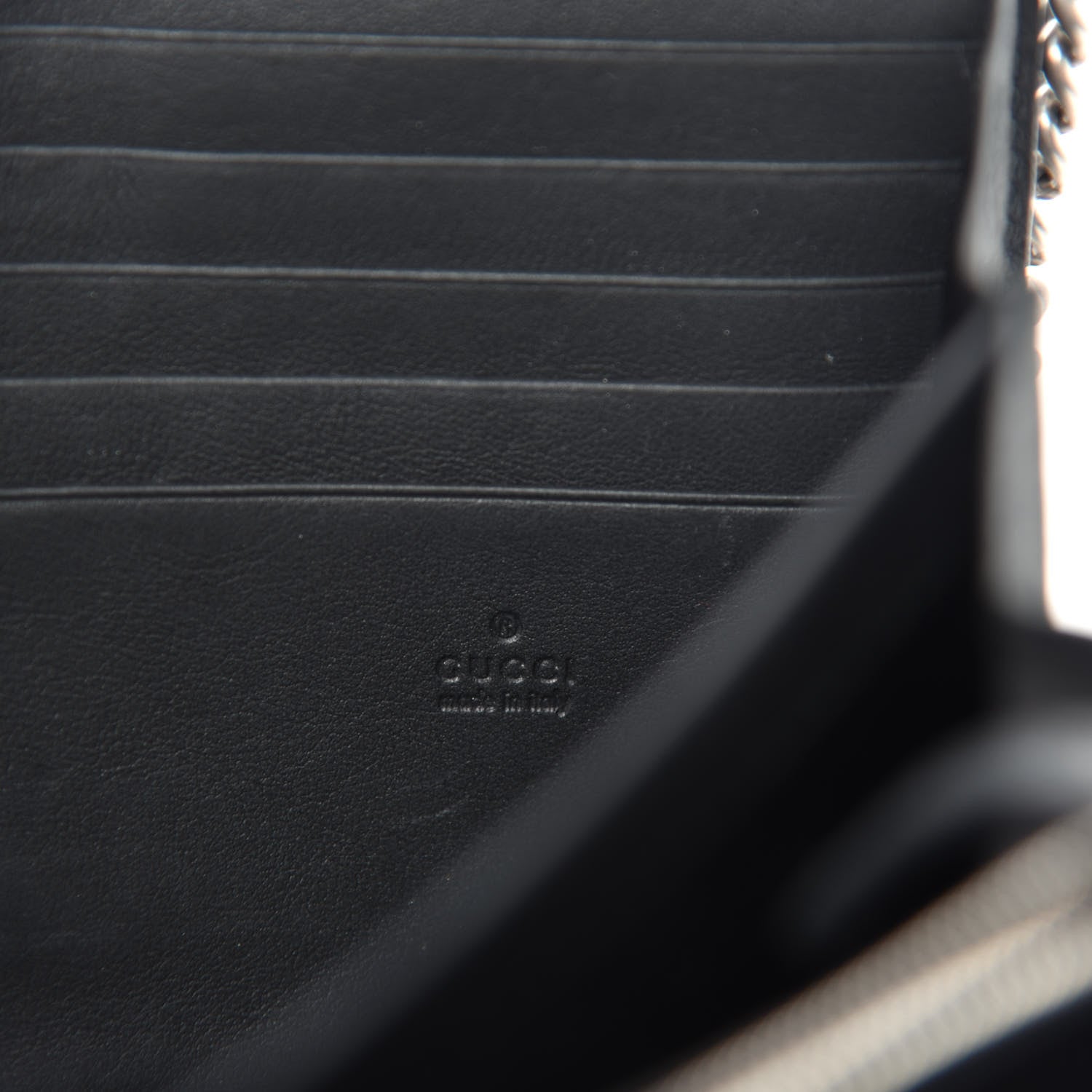 Gucci Suede Mini Dionysus Chain Wallet Black 9 of 11