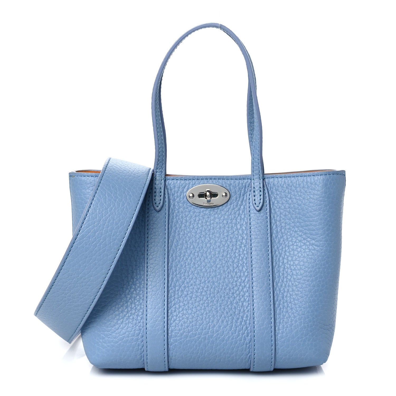 Mulberry Heavy Grain Mini Bayswater Tote Pale Slate 1 of 10