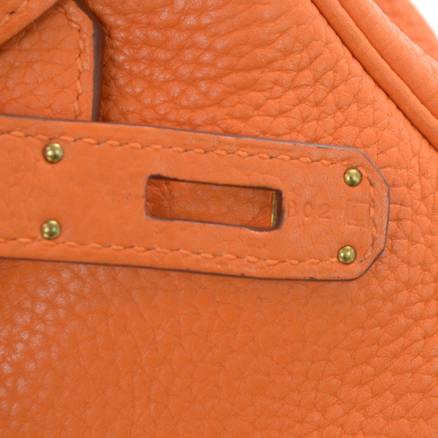 Hermes Taurillon Clemence Birkin 35 Orange 6 of 9