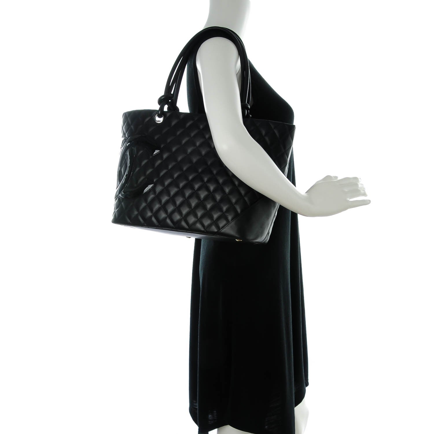 Chanel Calfskin Quilted Large Cambon Tote Black 2 of 7