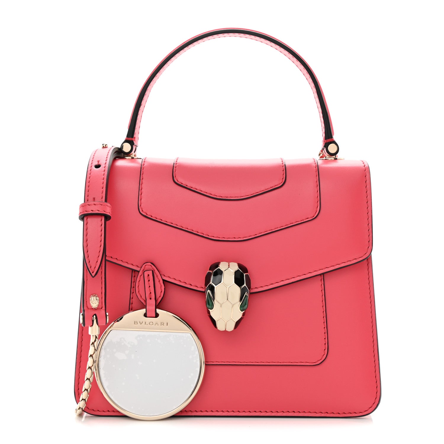 Bulgari Calfskin Serpenti Forever Top Handle Reef Coral 1 of 11