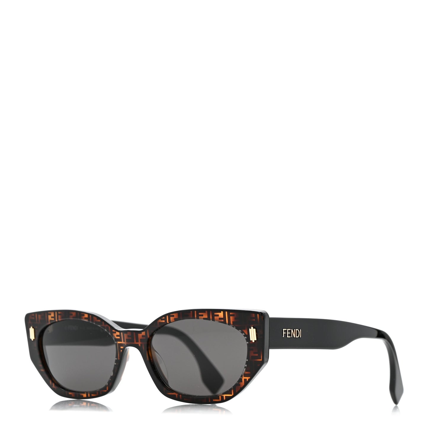 Acetate Fendi Bold Sunglasses FE40018I Havana Black