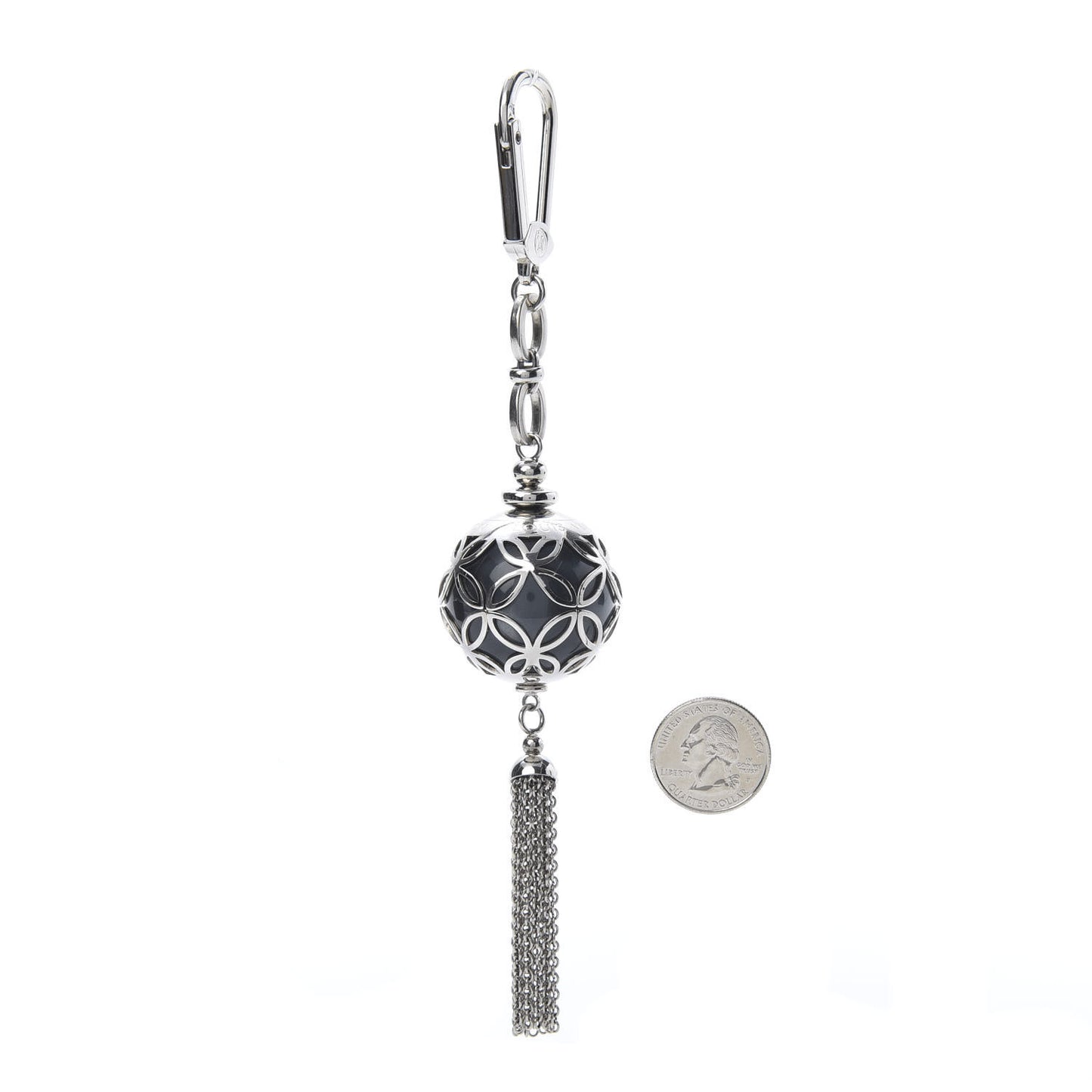Ice Ball Key Holder Charm Silver