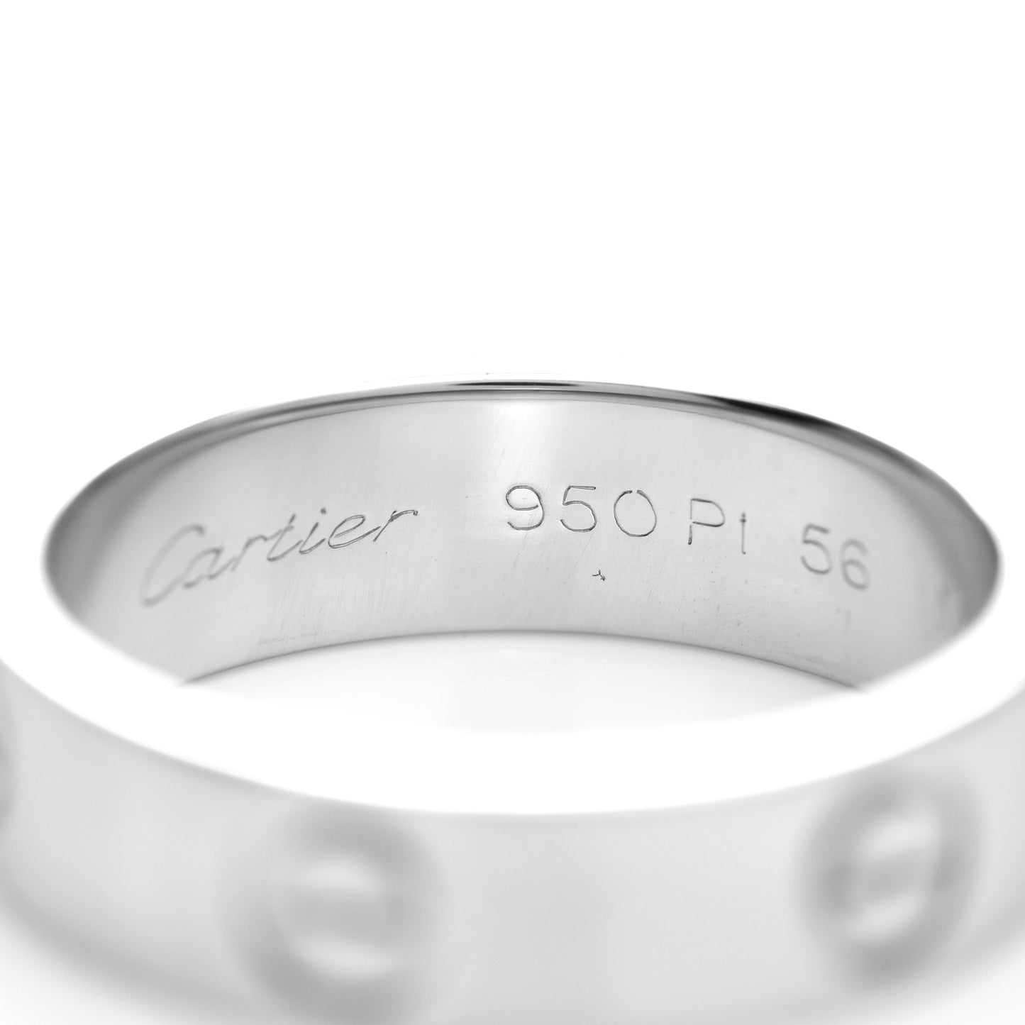 Platinum 5.5mm LOVE Ring 56 7.5