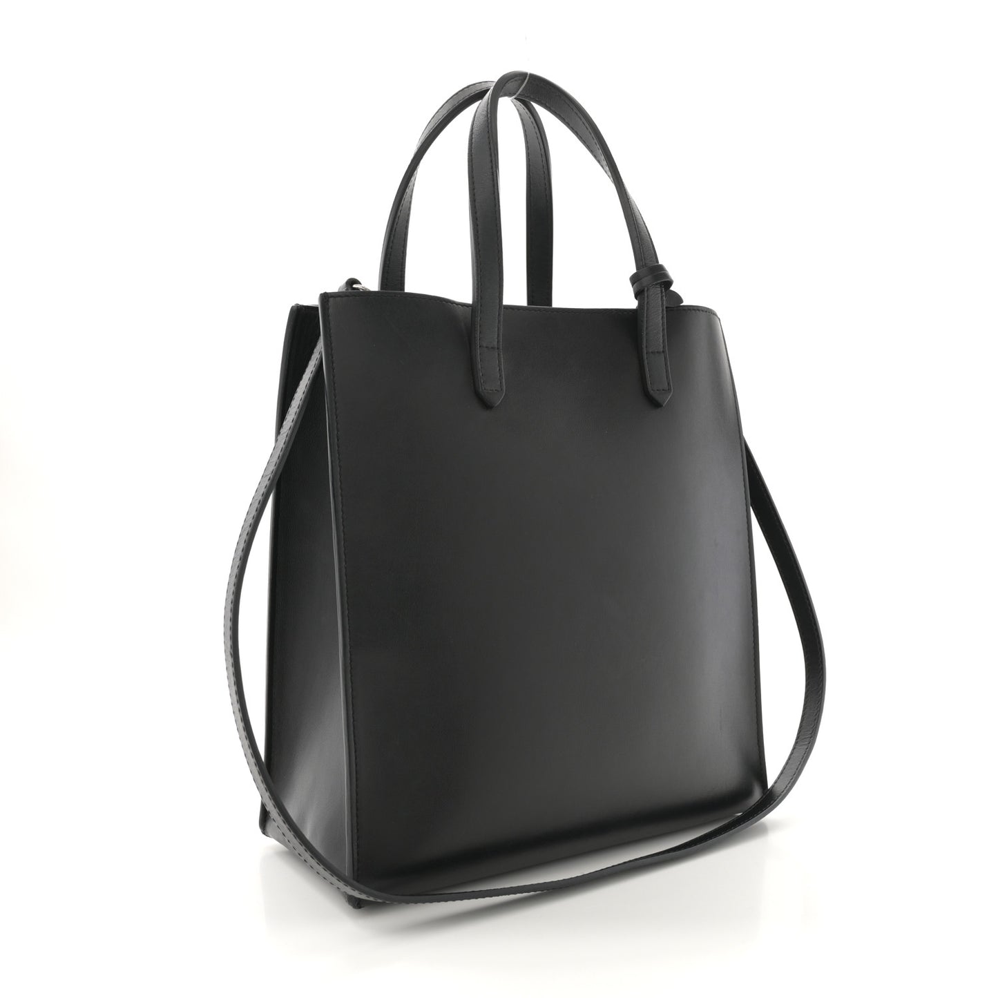 Calfskin Bambi Print Small Stargate Shopper Tote Black