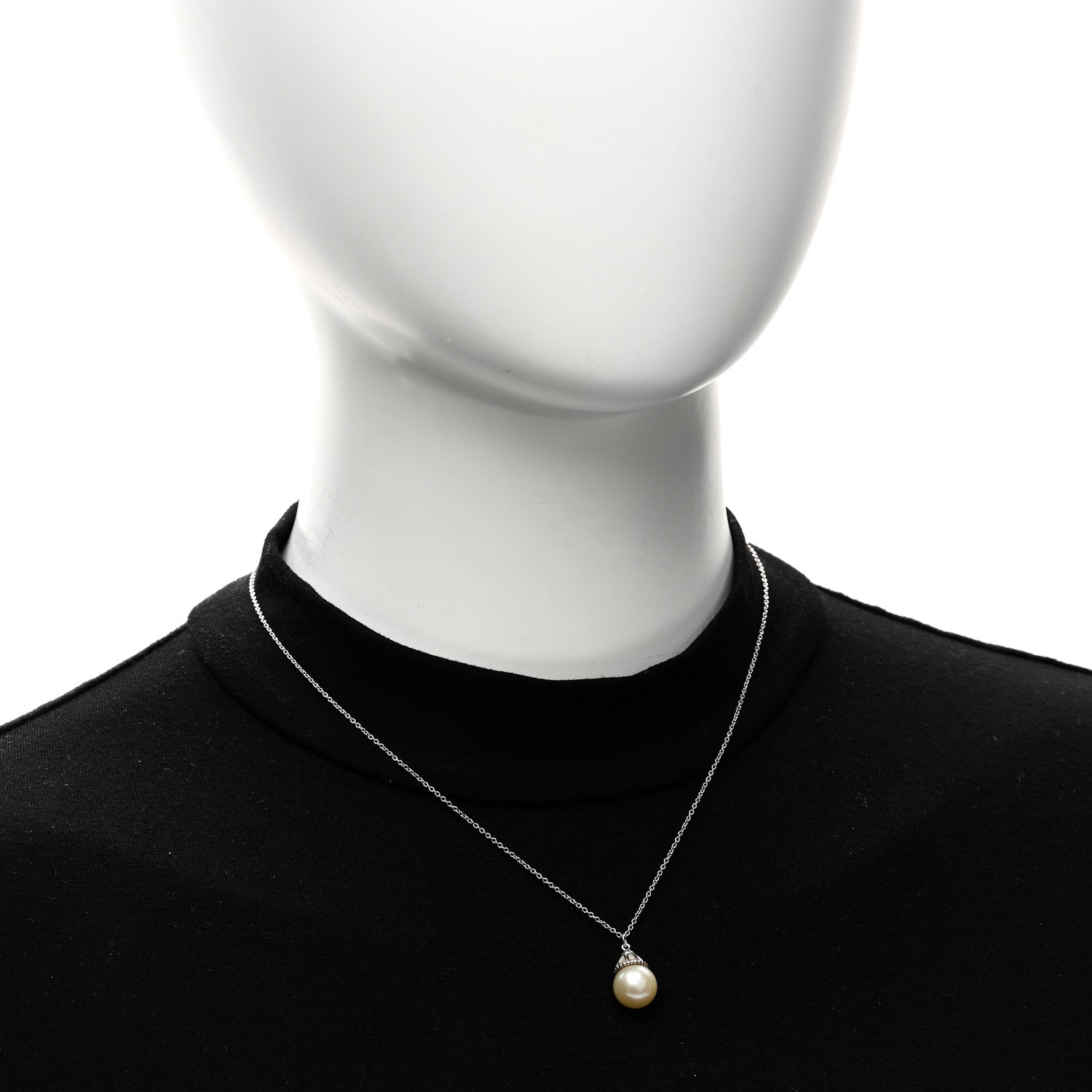 Tiffany Sterling Silver Freshwater Cultured Pearl Ziegfeld Drop Pendant Necklace 2 of 5