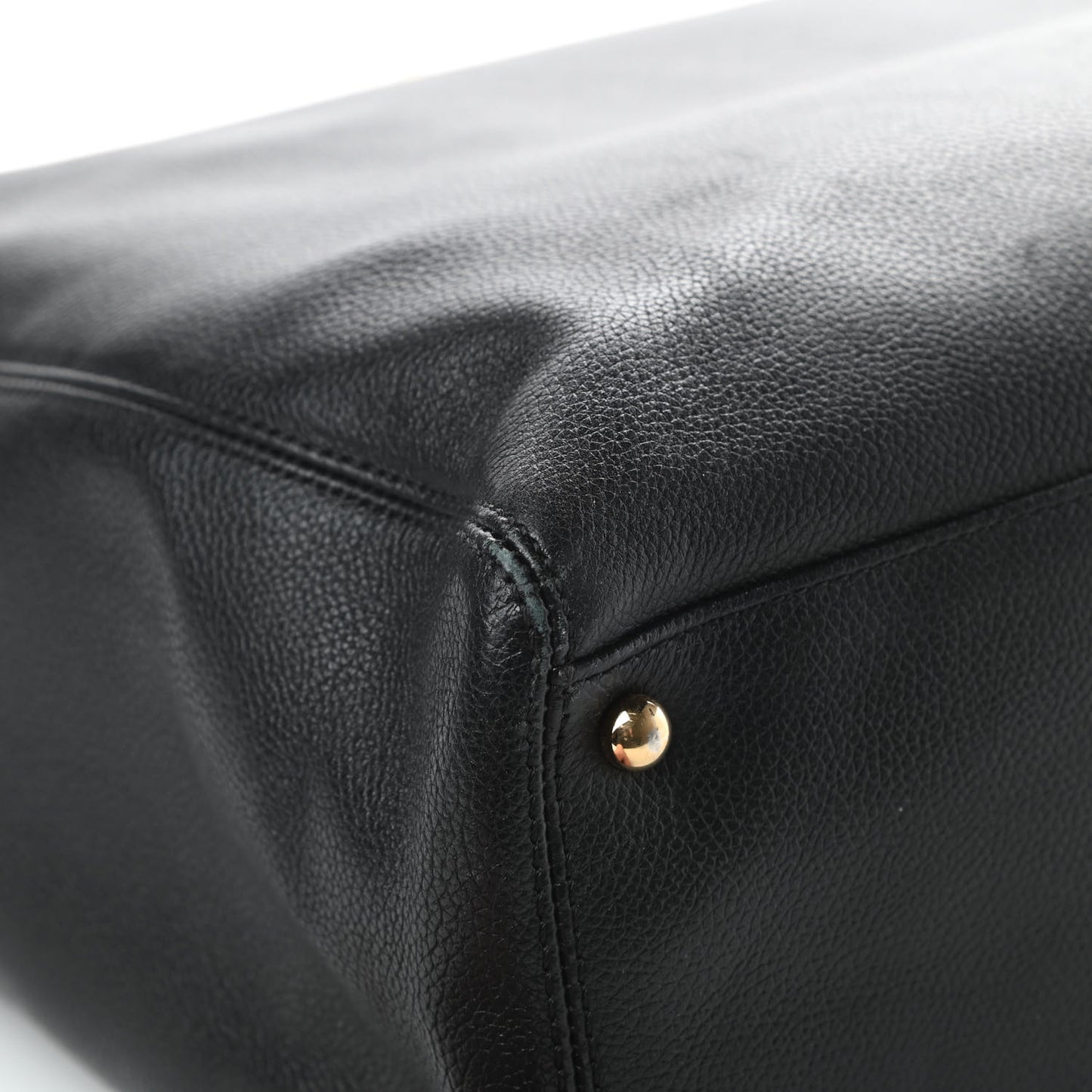 Calfskin Tall Cerf Tote Black
