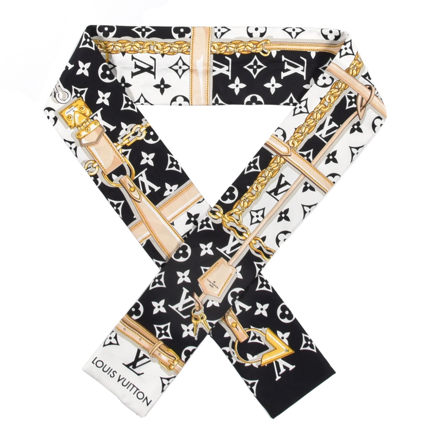 Silk Monogram Confidential Bandeau Black