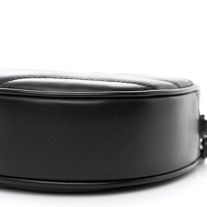 Saint Laurent Calfskin Matelasse Chevron Round Vinyle Camera Bag Black 10 of 11