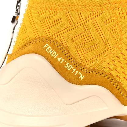 Fendi Technical 3D Mesh Womens FFluid Zip Up Sneakers 37 Reggae Corn White 10 of 11