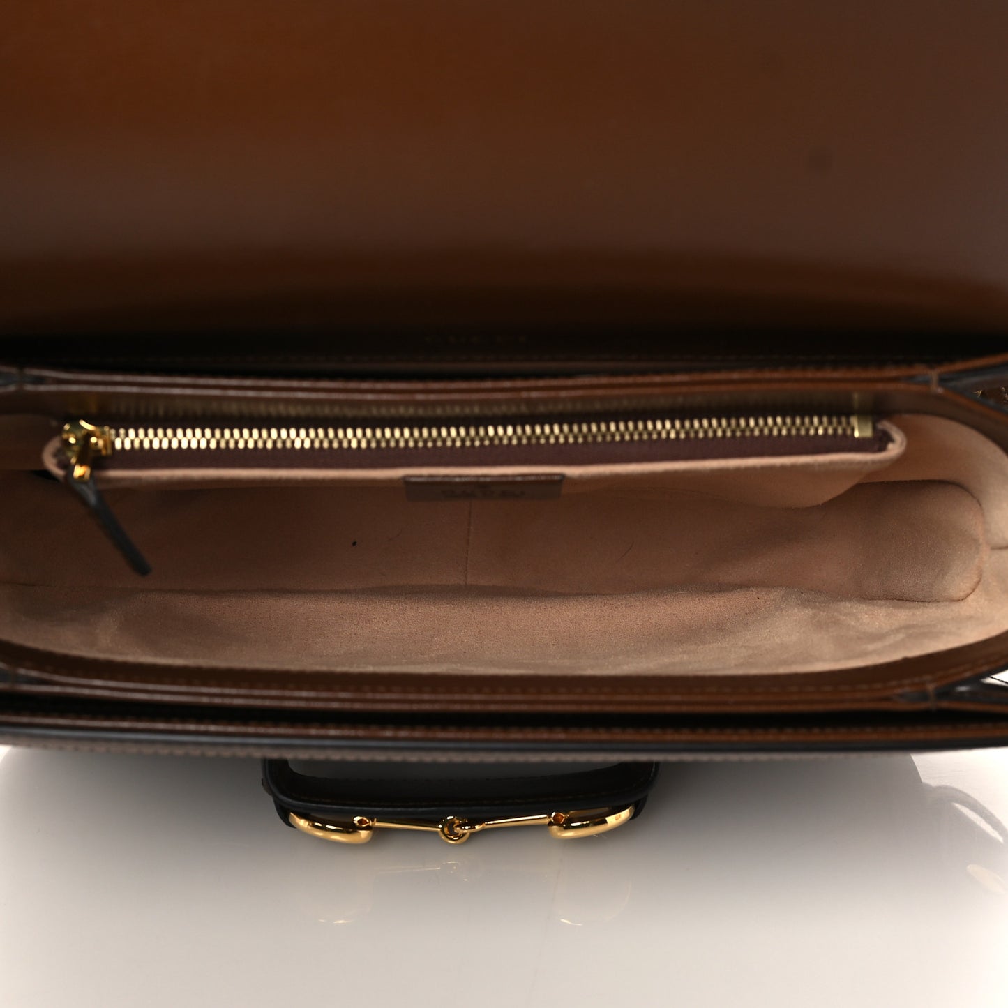 GG Supreme Monogram Horsebit 1955 Shoulder Bag Beige Brown Sugar